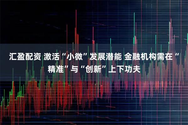 汇盈配资 激活“小微”发展潜能 金融机构需在“精准”与“创新”上下功夫