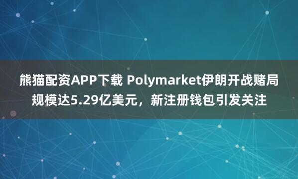 熊猫配资APP下载 Polymarket伊朗开战赌局规模达5.29亿美元,新注册钱包引发关注